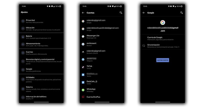 desvincular cuentas movil android
