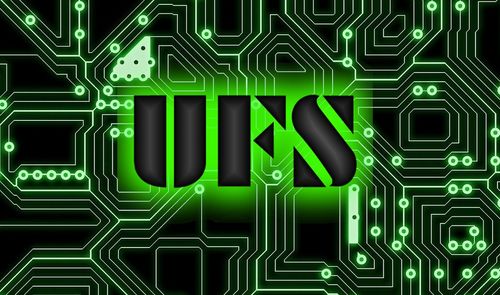 memoria UFS fondo verde