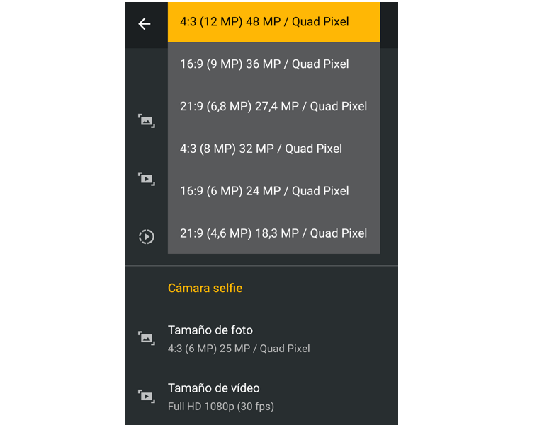 motorola opciones resolucion