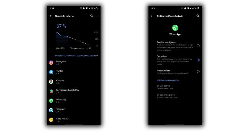optimizar bateria oneplus