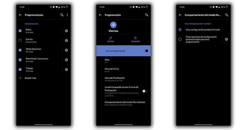 programar no molestar android