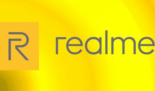 realme logo con fondo amarillo