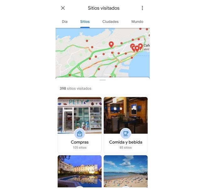sitios visitados google