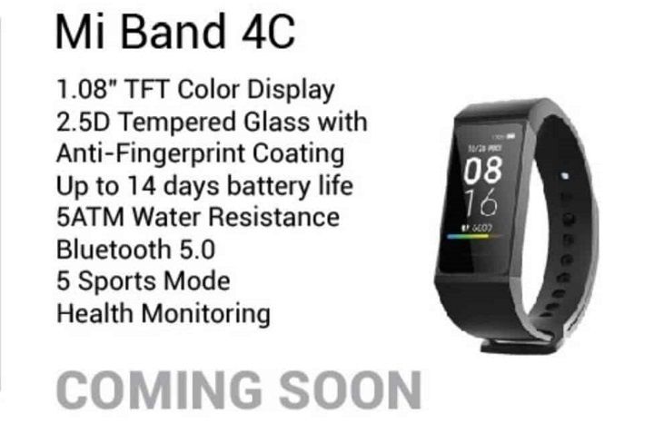 Mi Band 4C prestaciones