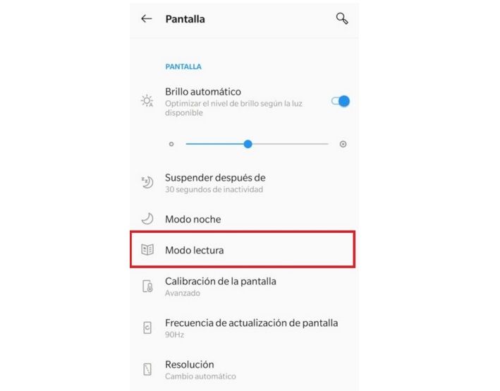 Modo Lectura OnePlus