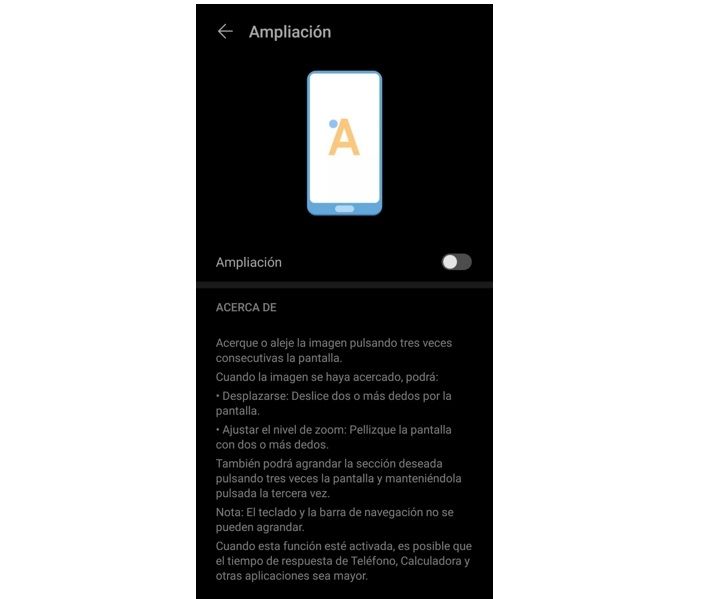 accesibilidad huawei