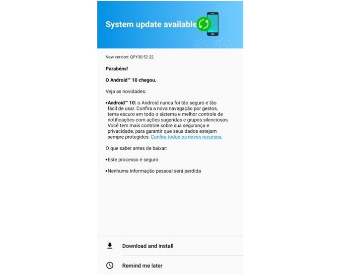 actualizacion android 10 moto g7 play