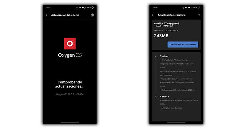 actualización oneplus