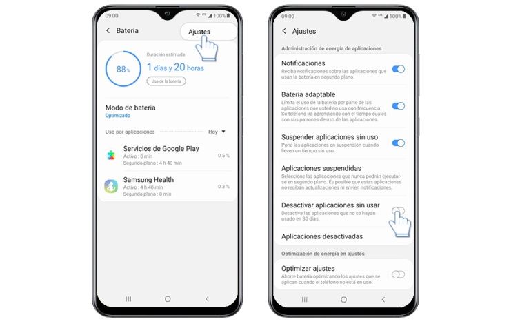 aplicaciones sin uso Samsung