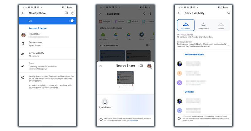 configuración Nearby Share