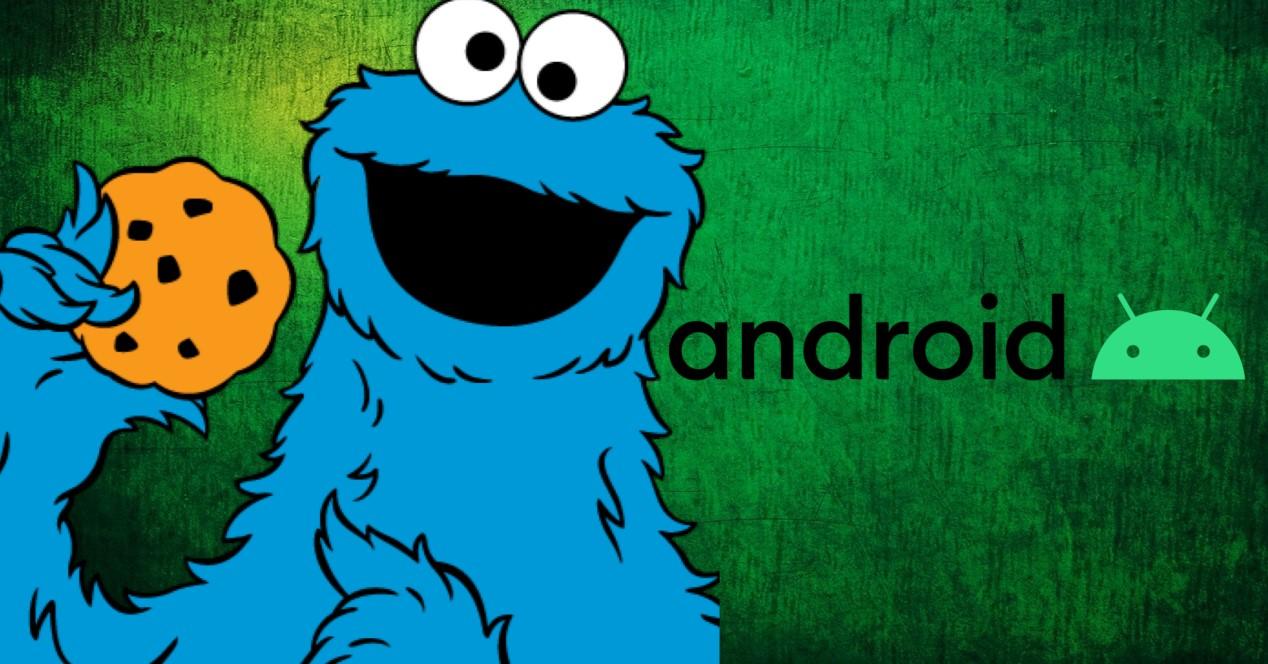 cookie monster y logo de android