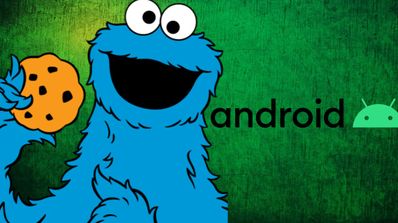 cookie monster y logo de android
