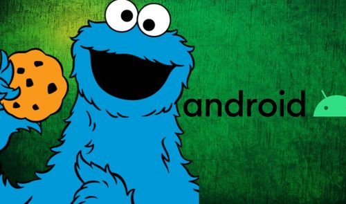 cookie monster y logo de android