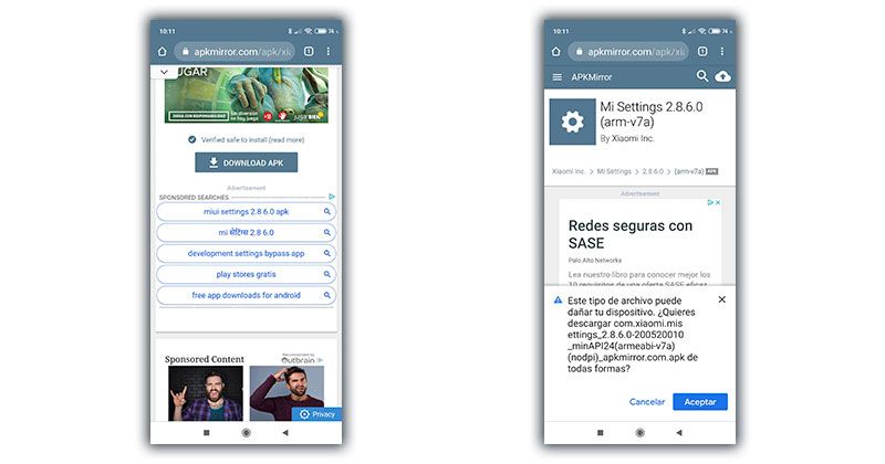 descargar ajustes xiaomi
