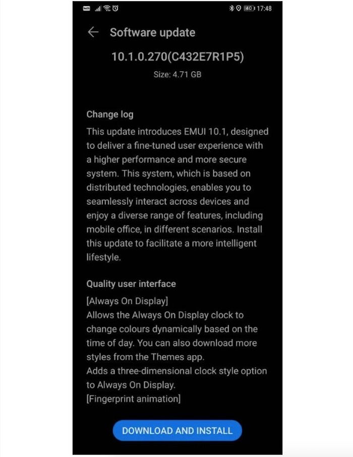 EMUI 10.1 Huawei Mate 20 Pro