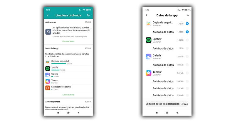 limpieza profunda xiaomi