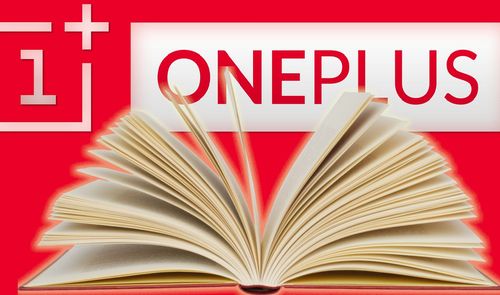 logo de oneplus y libro abierto