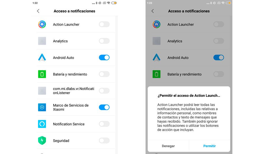 acceso notificaciones xiaomi
