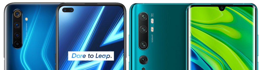 realme 6 pro y mi note 10 camaras