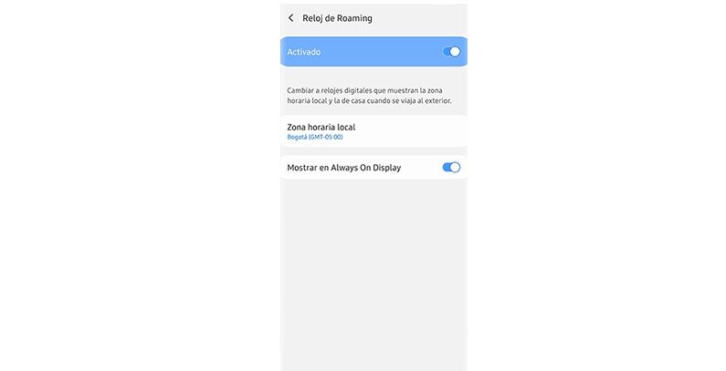 reloj roaming samsung