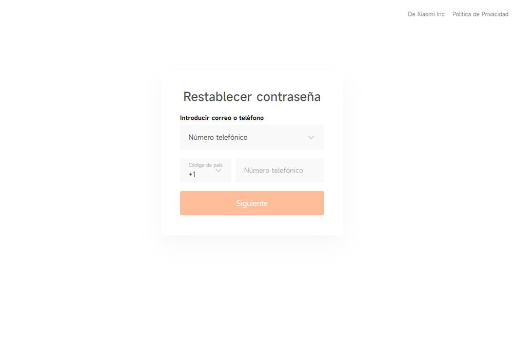 restablecer contraseña cuenta Mi