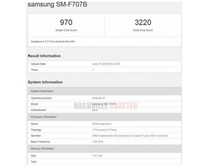 samsung galaxy z flip 5g geekbench