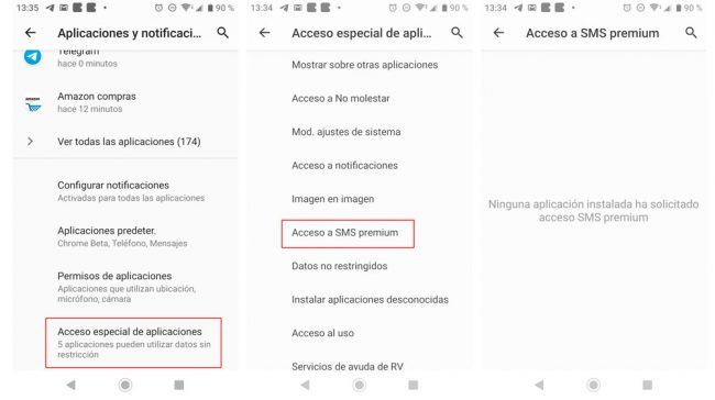 desactivar SMS Premium móvil