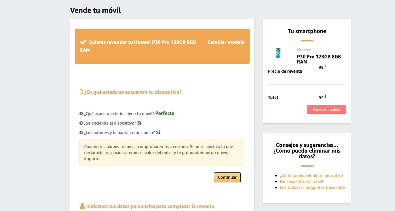 vender movil amazon