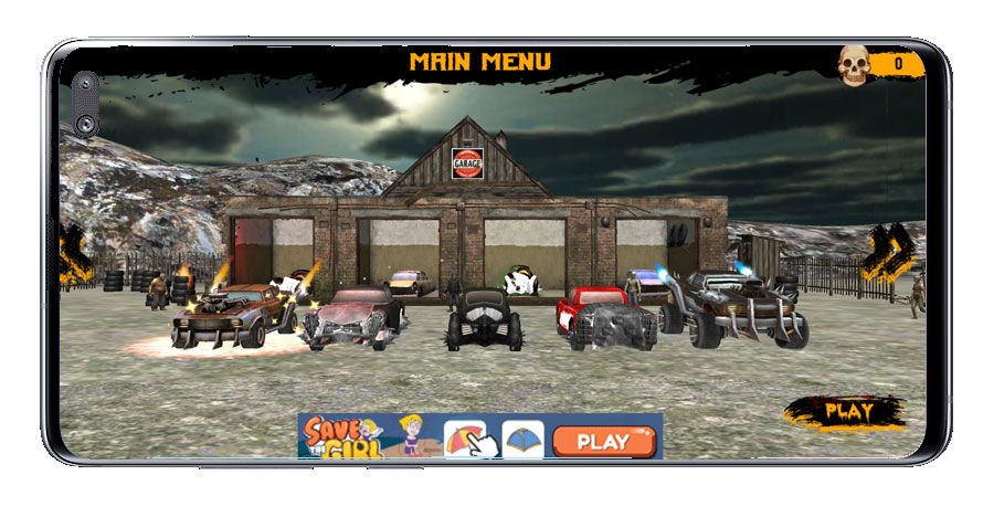 Menú del juego Zombie Road Kill - Zombie drift hunter