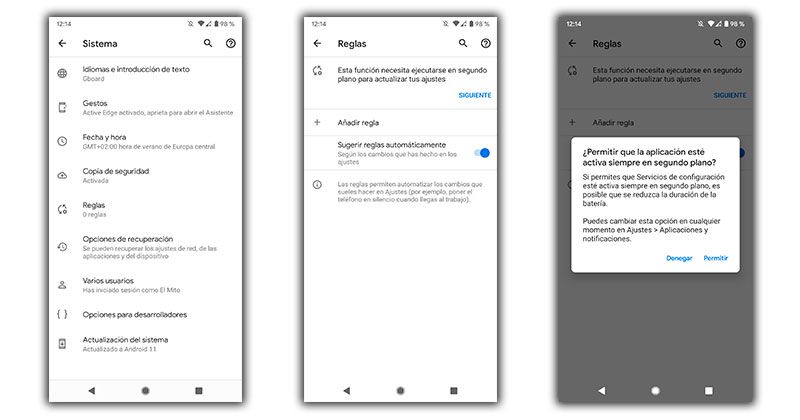 activar reglas android