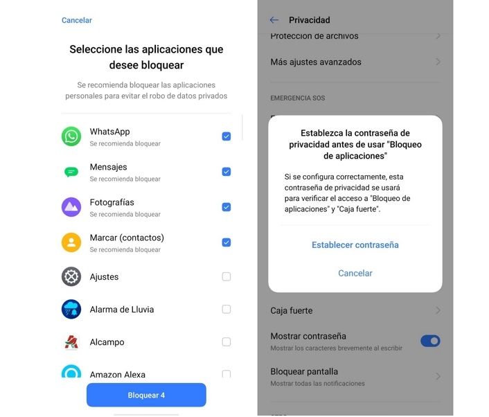 bloqueo de apps en realme 01