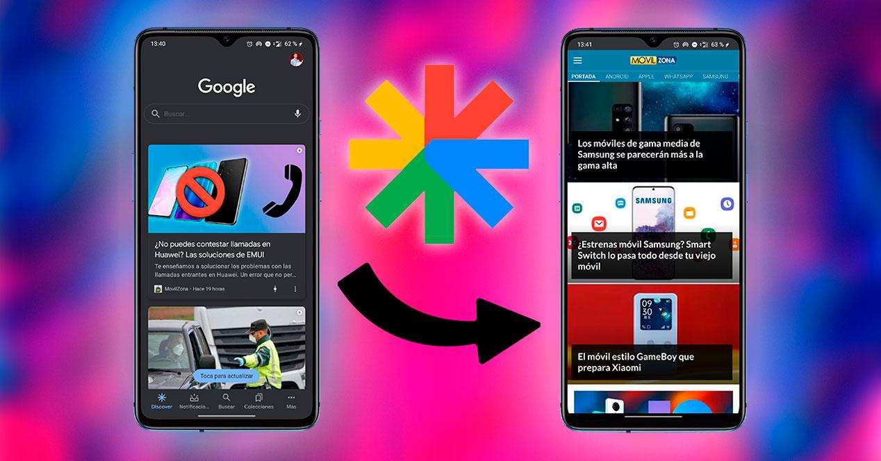 cambiar google discover movil android