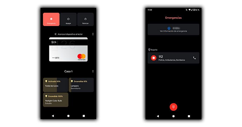 información emergencia android 11
