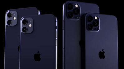iphone 12 azul concepto