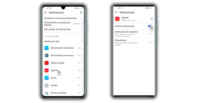 notificaciones emui