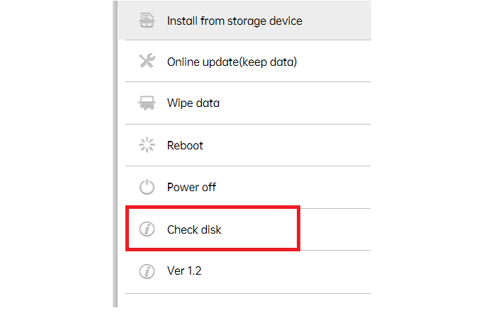 oppo check disk