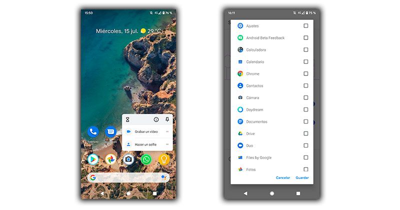 personalizar sugerencias aplicaciones android 11