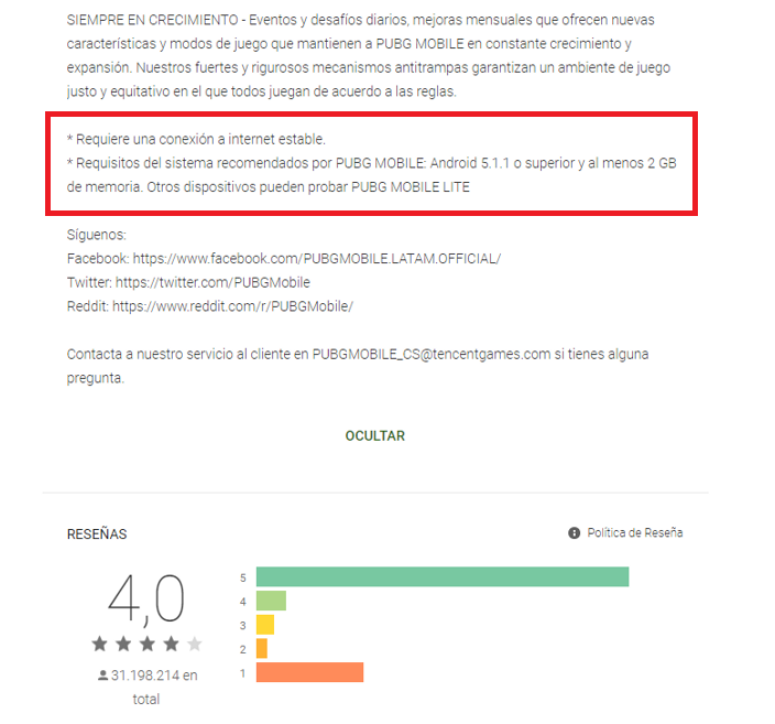 pubg mobile requisitos