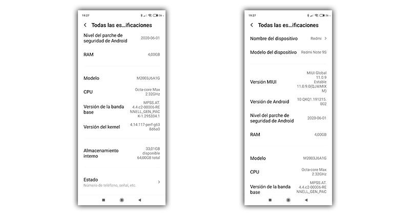 todas especificaciones xiaomi