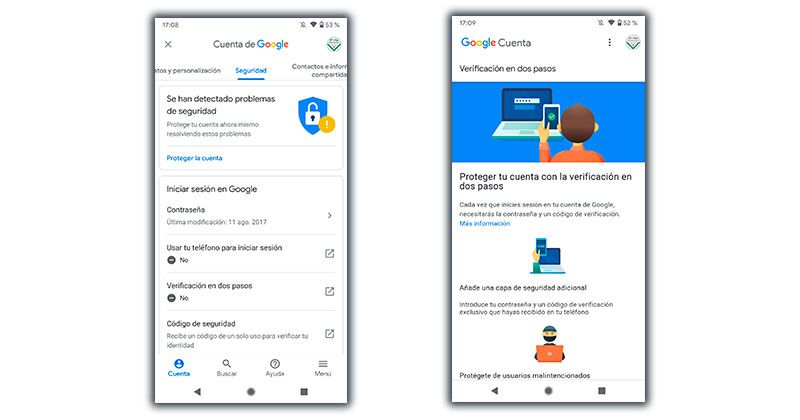 verificación en dos pasos google