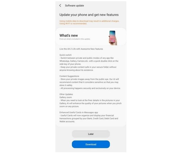 Galaxy A51 y Galaxy A71 actualizacion