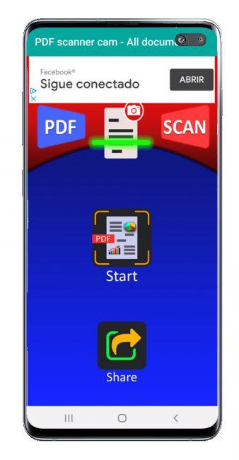 Interfaz de PDF escáner cam