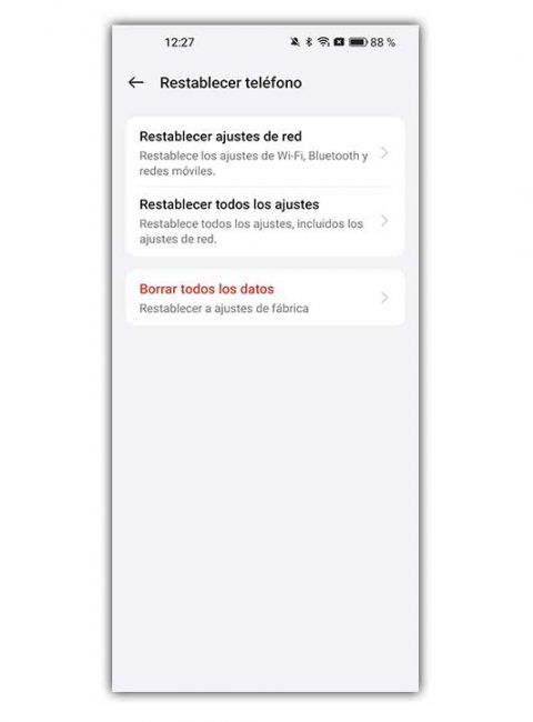 ajustes red OPPO