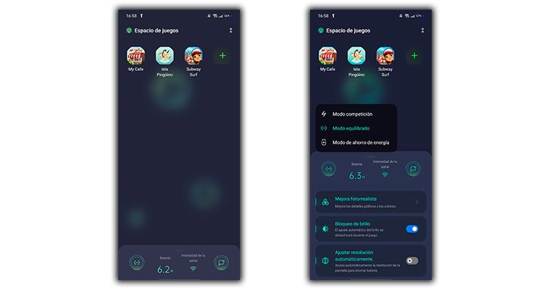 bateria espacio juegos realme