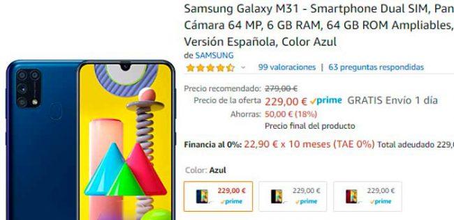 oferta Samsung Galaxy M31