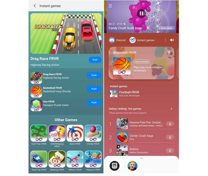 instant games en samsung