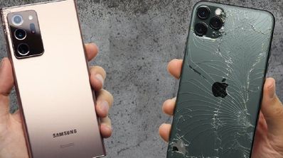 note 20 ultra vs iphone 11 pro max resistencia
