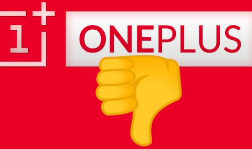 oneplus y dedo hacia abajo