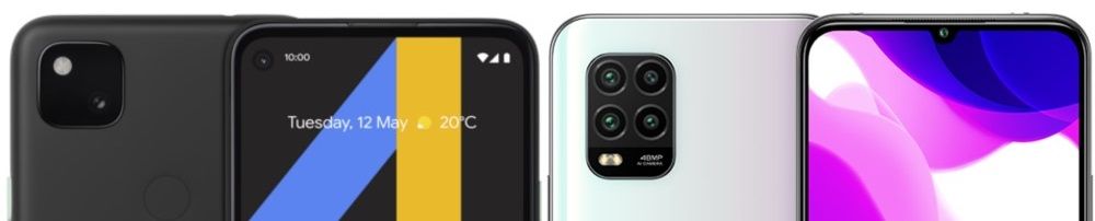 pixel 4a y mi 10 lite 5g camaras