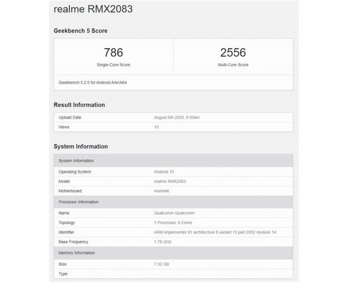 realme x3 geekbench